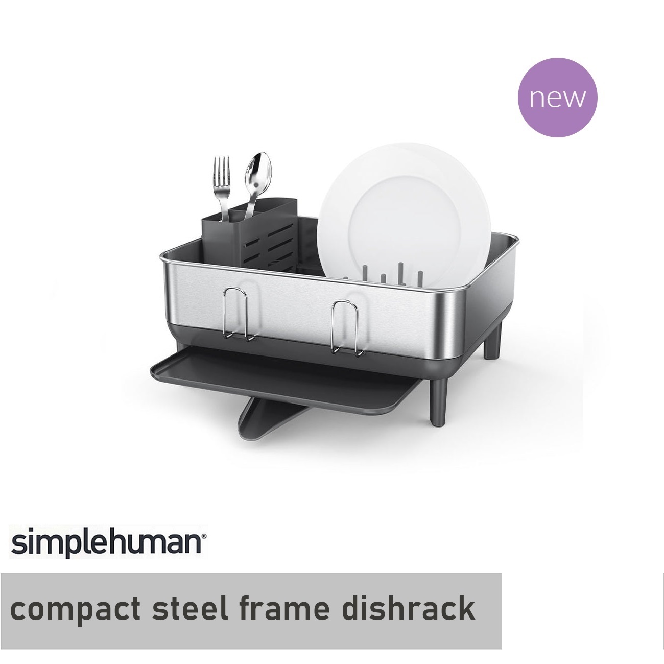 simplehuman Premium Compact steel frame dish rack Quality Dishrack ...