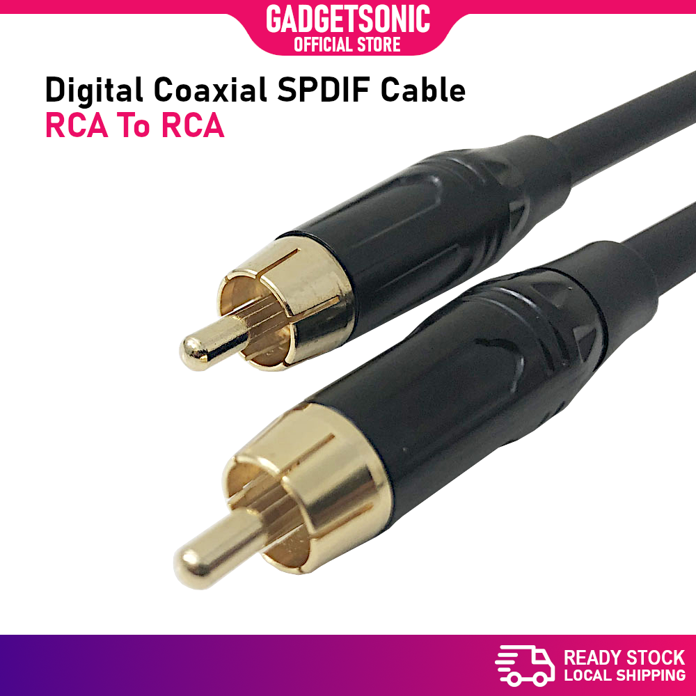 Digital Coaxial SPDIF Cable RCA To RCA For Stereo Music Soundbar Home ...