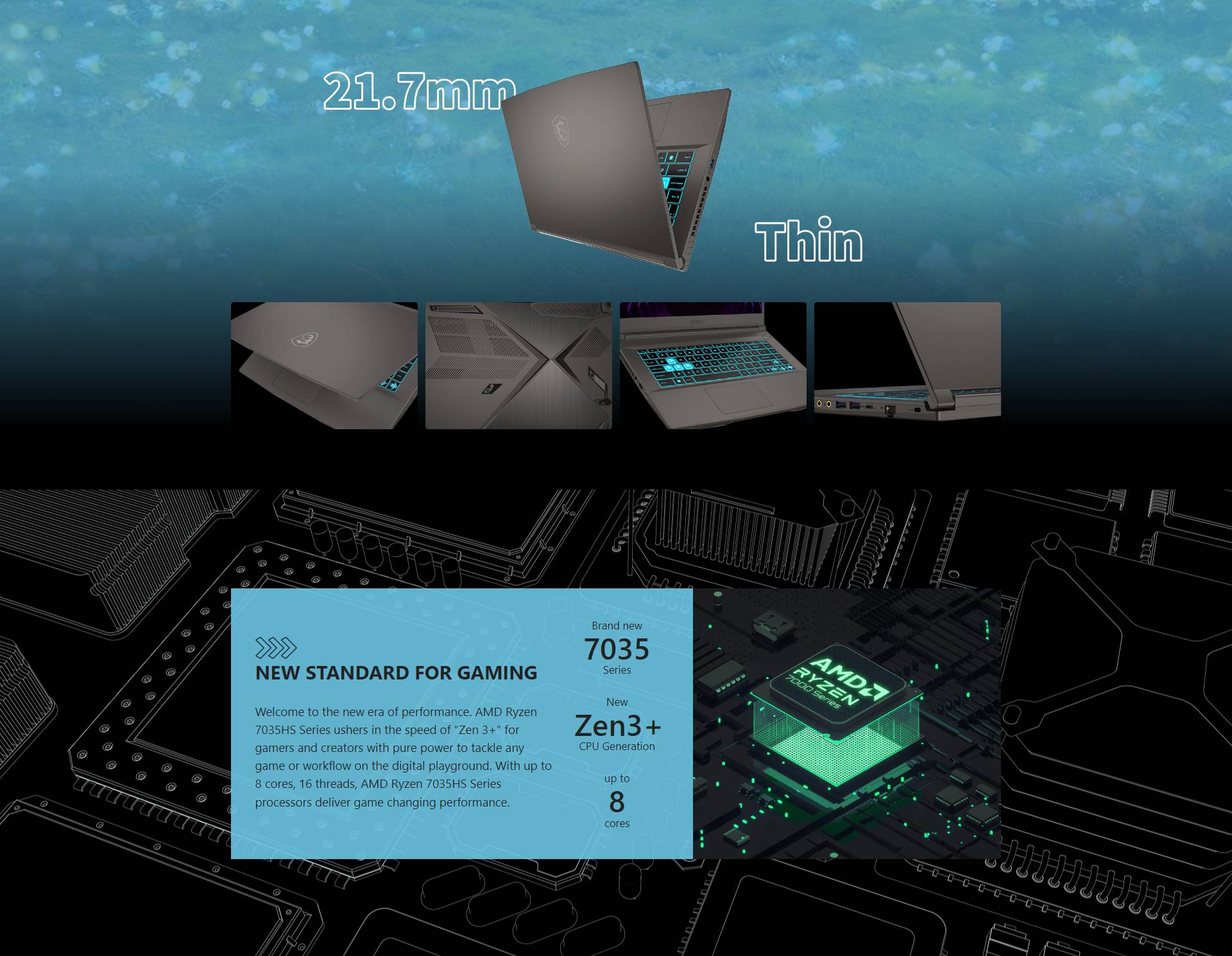 MSI Gaming Laptop Thin A15 AI B8VE288MY (RYZEN 7 8845HS/8GB OR 16GB