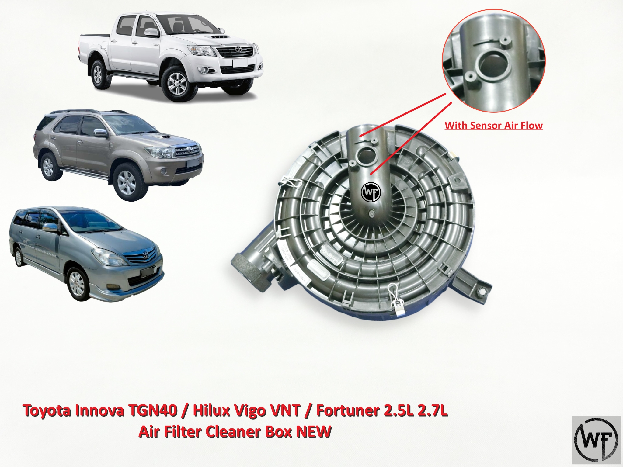 Toyota Innova TGN40 / Hilux Vigo VNT / Fortuner 2.5L 2.7L Air Filter ...