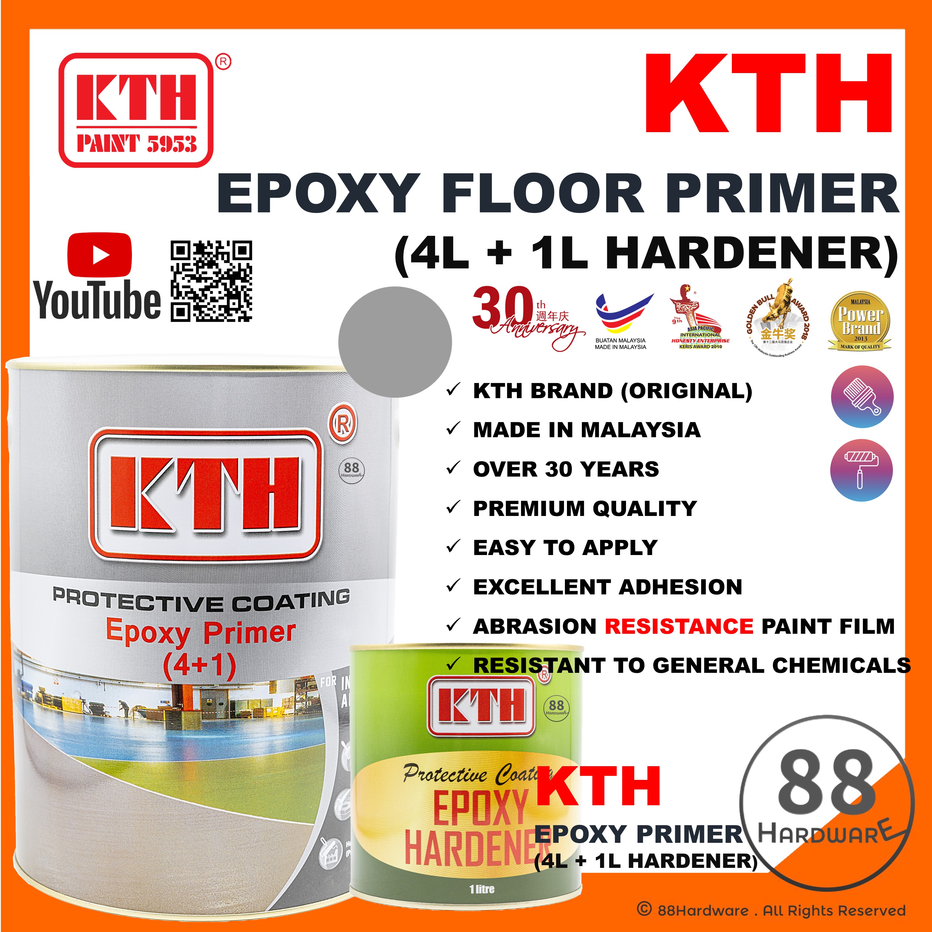 5L kth epoxy primer / epoxy floor paint / cat epoxy lantai / epoxy