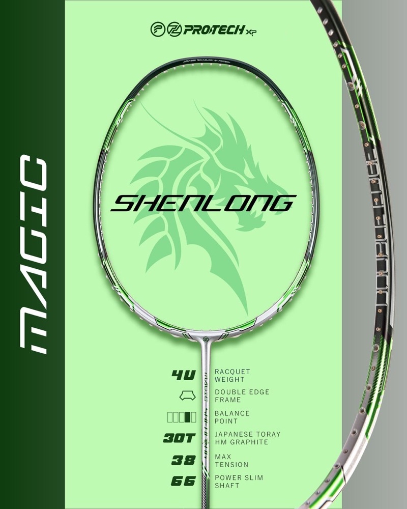 PROTECH Magic Shenlong 4UG1 Badminton Rackets Max Tension 38 LBS ...