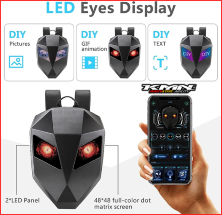 KMN 3D LED PROGRAMMABLE SCREEN WATERPROOF HARD SHIELD MOTORCYCLE HELMET ...
