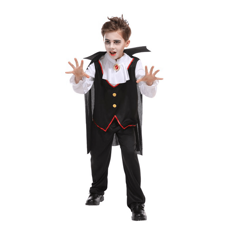 Smart Vampire Dracula Prince Kids Costume Outfit Boys Halloween Dress ...