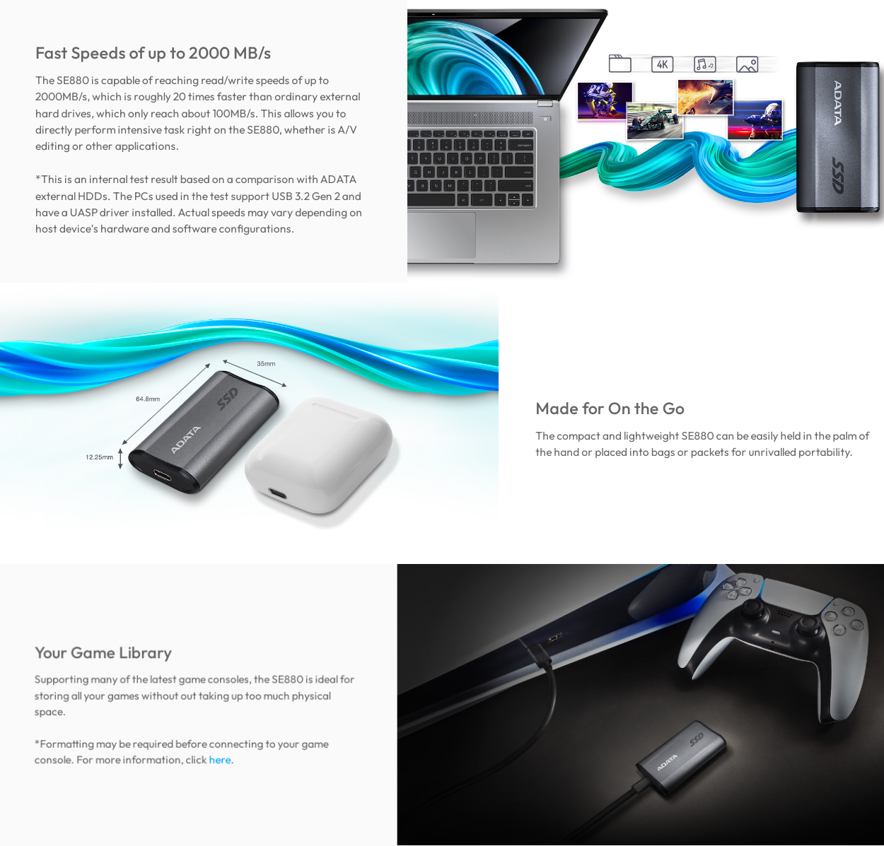 Adata Elite SE880 Portable External Solid State Drive External SSD