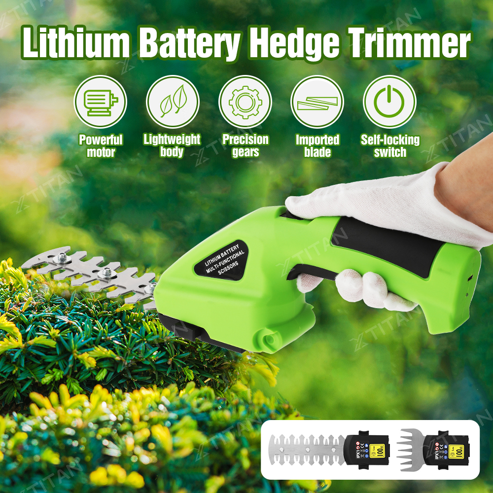 CLC 2 In 1 7.2V Electric Cordless Grass&Shrub Shear Hedge Trimmer ...