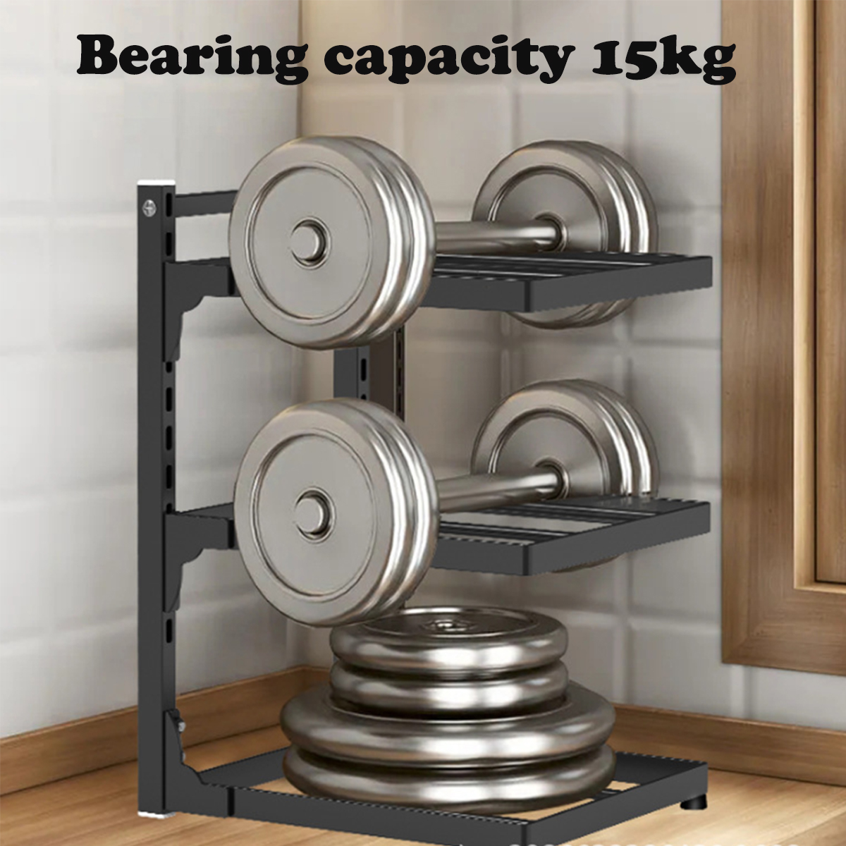 Carbon Steel Rack Kitchen Storage Shelf Adjustable Pot Pan Wok Rack ...