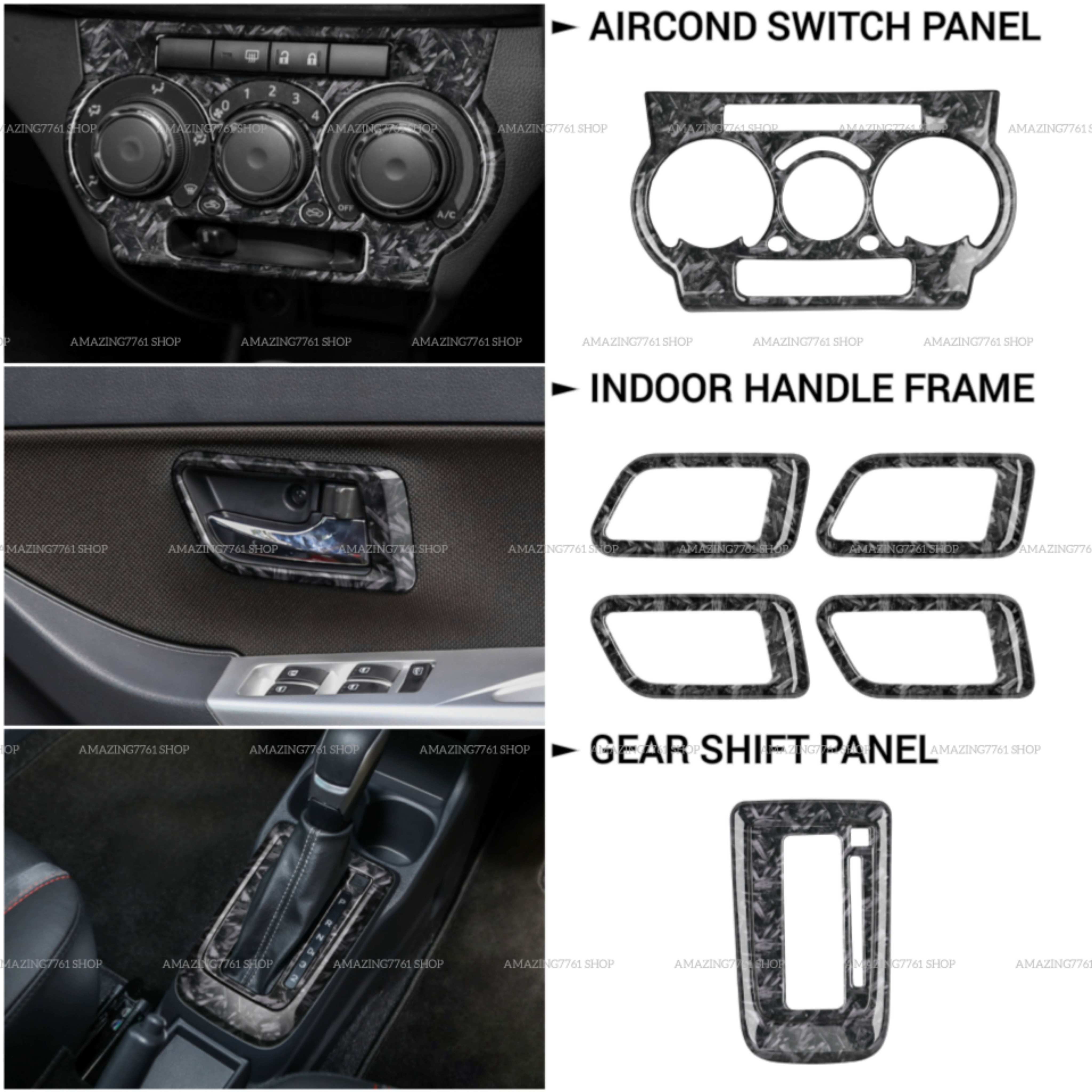 AMAZING PERODUA BEZZA 2016-2024 CAR FORGED CARBON INTERIOR SET FRAME ...