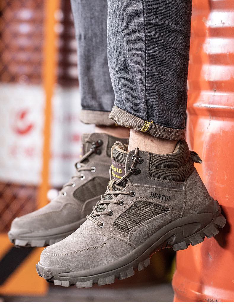 Men's Safety Boots shoes Kasut besi Oil Resistant Protector Military ...