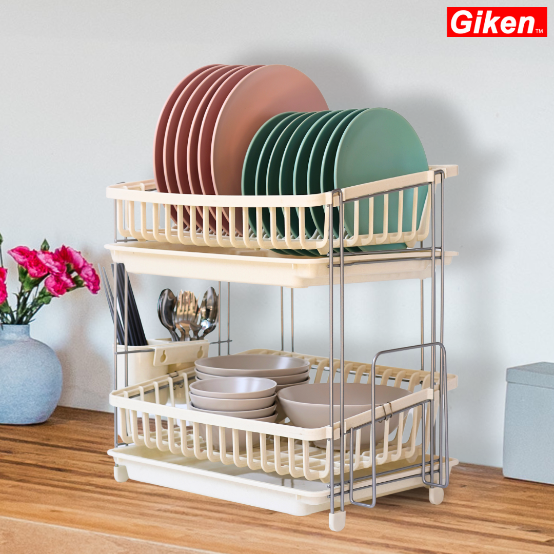 Giken Rak Pinggan Mangkuk Dish Rack Rak Sinki Dapur Storage Rack Kitchen Dish Drainer Utensil 1264