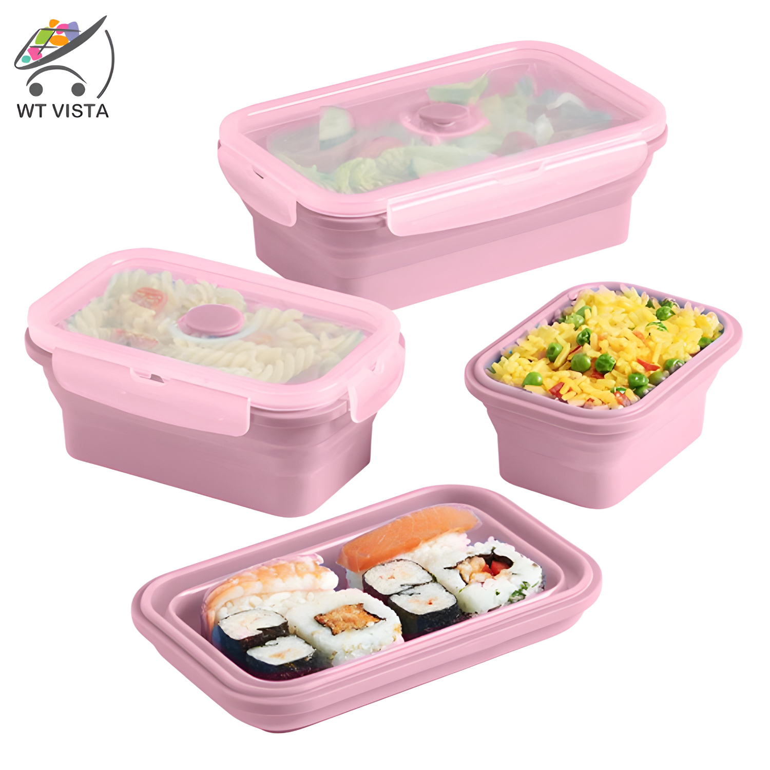 Lunch Box Collapsible Containers 3 In 1 Food Grade Silicone Collapsible