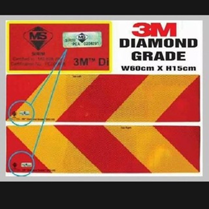 [100% ORIGINAL] 3M DIAMOND GRADE LORRY HORIZONTAL REFLECTIV LABLE ...