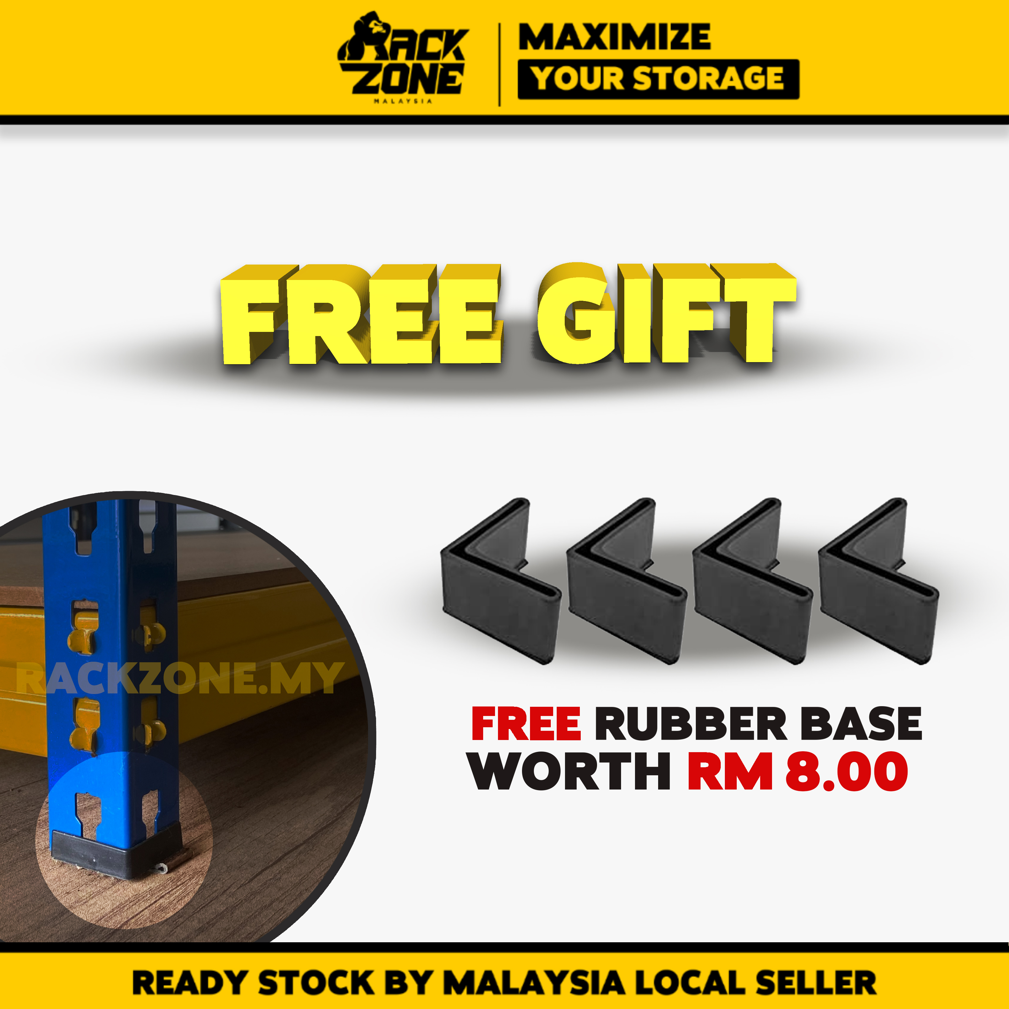 RACKZONE 4 Level Storage Rack Boltless Rak Besi Bertingkat Dapur Home ...