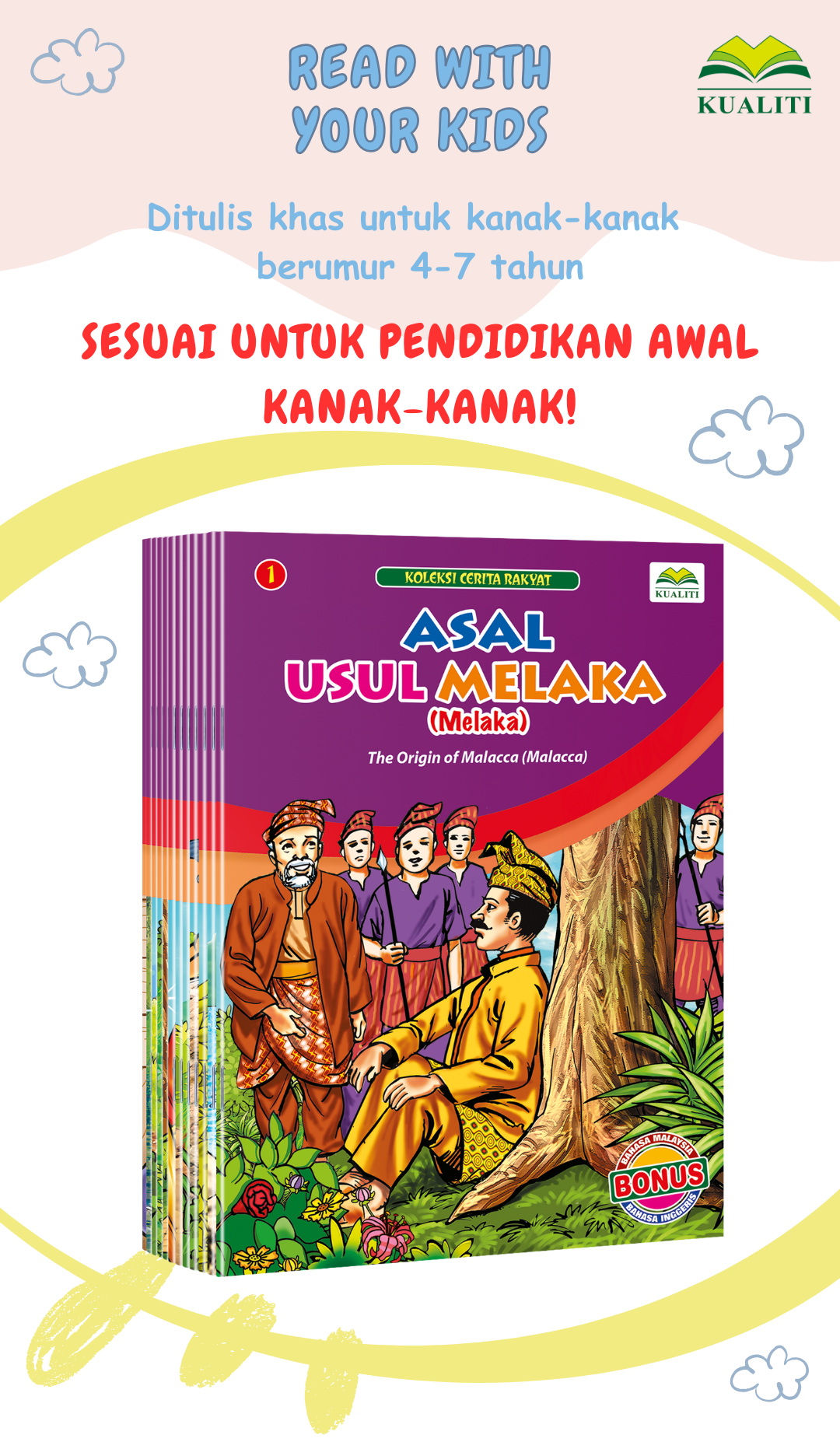 KOLEKSI CERITA RAKYAT Dwibahasa Buku Cerita Bergambar Prasekolah Cerita ...