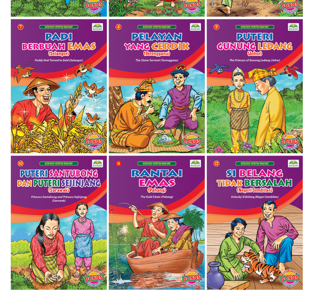 KOLEKSI CERITA RAKYAT Dwibahasa Buku Cerita Bergambar Prasekolah Cerita ...