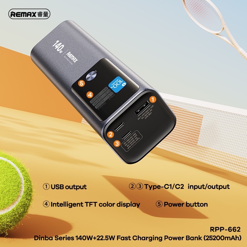 REMAX RPP-662 25200mAh 140W Fast Charge + 22.5W Super Fast Charge Power ...
