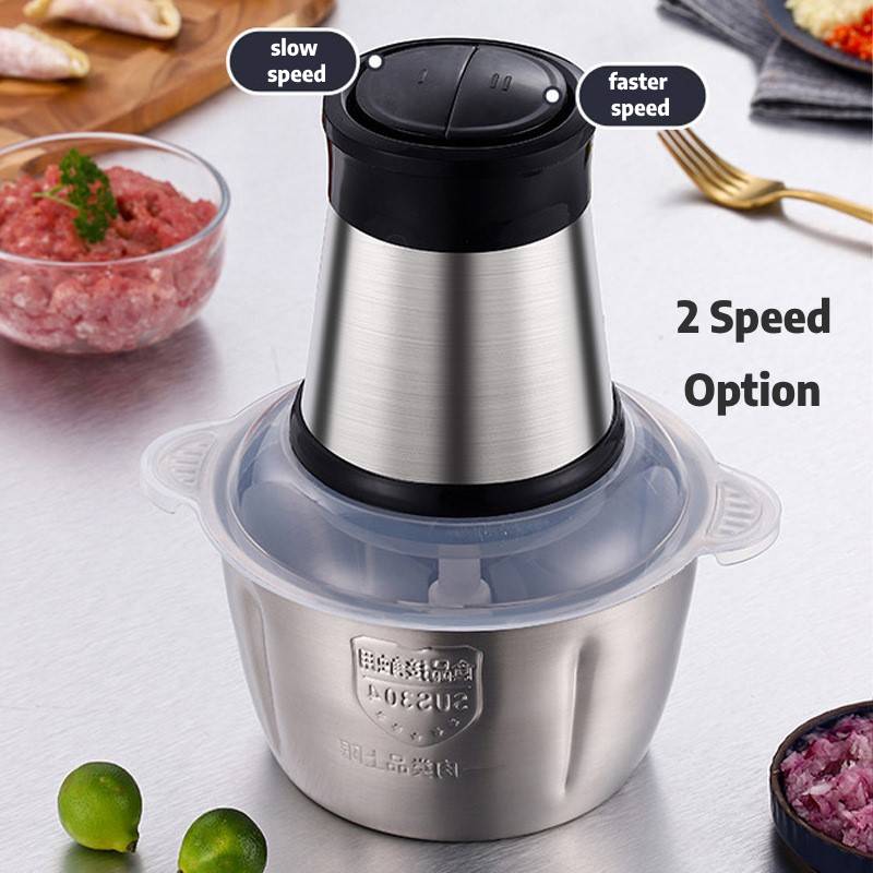 2L Mini Mixer Electric Meat Blender Cutter Grinder 4 Blades Mincer ...