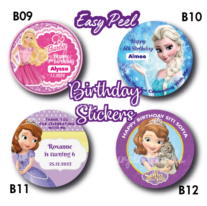 Birthday Sticker / Thank You Sticker Label Printing / Hari Jadi ...
