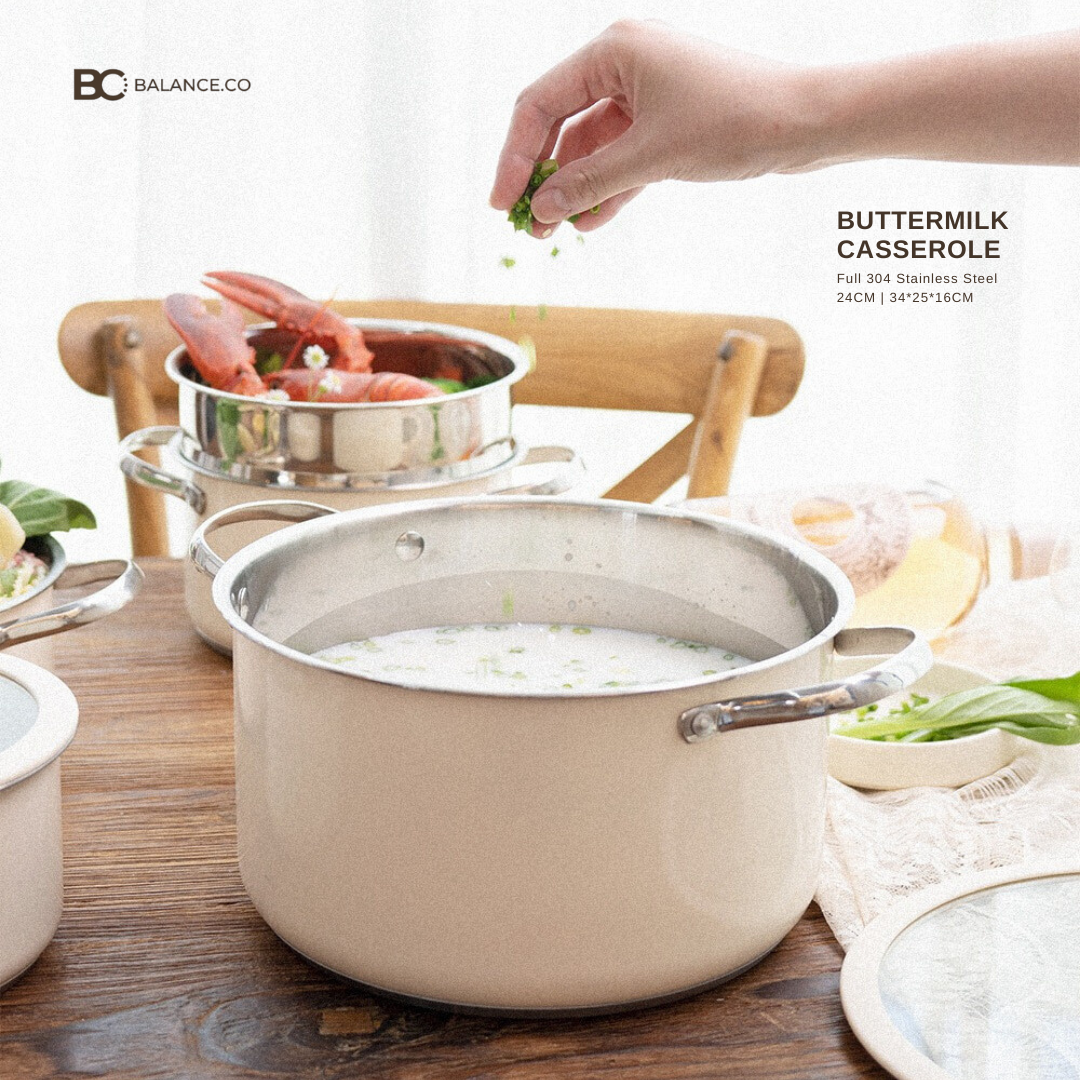 Balance.co Buttermilk Casserole NonStick Soup Pot Induction Cooker ...