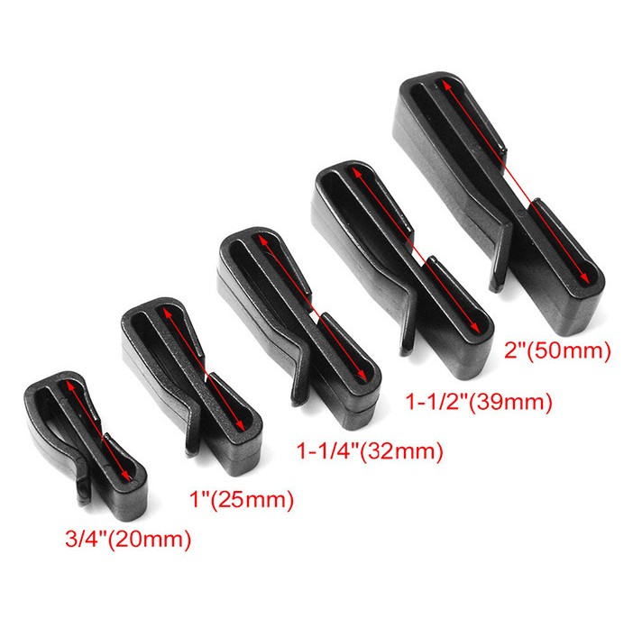 Strap Web Clip Webbing Molle Black Plastic Belt Loop Slip Keeper Slider ...