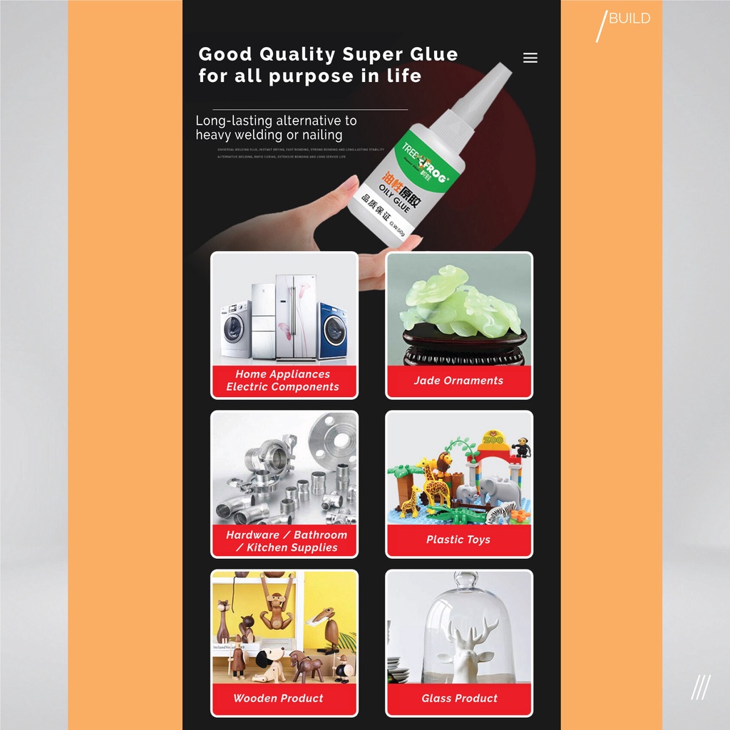 ORIGINAL Tree Frog Oily glue Super Glue Shoe Wood Metal Strong Adhesive