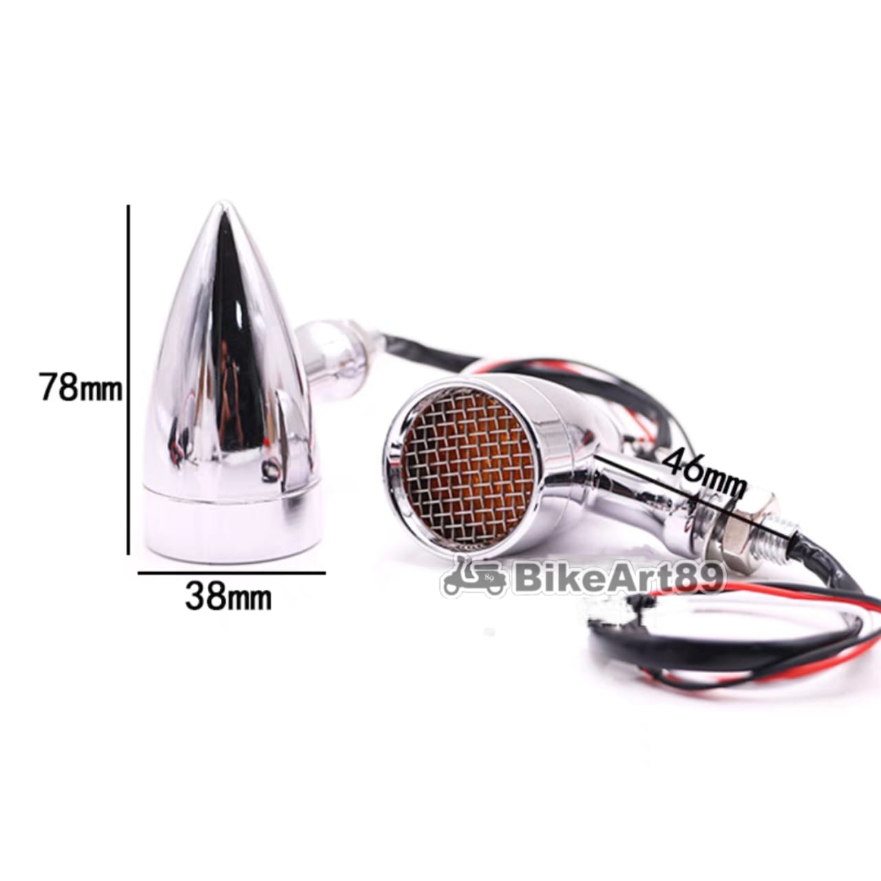 Motorcycle Turn Signal Chopper Steel Chrome Matt Black Harley Racer Led ...