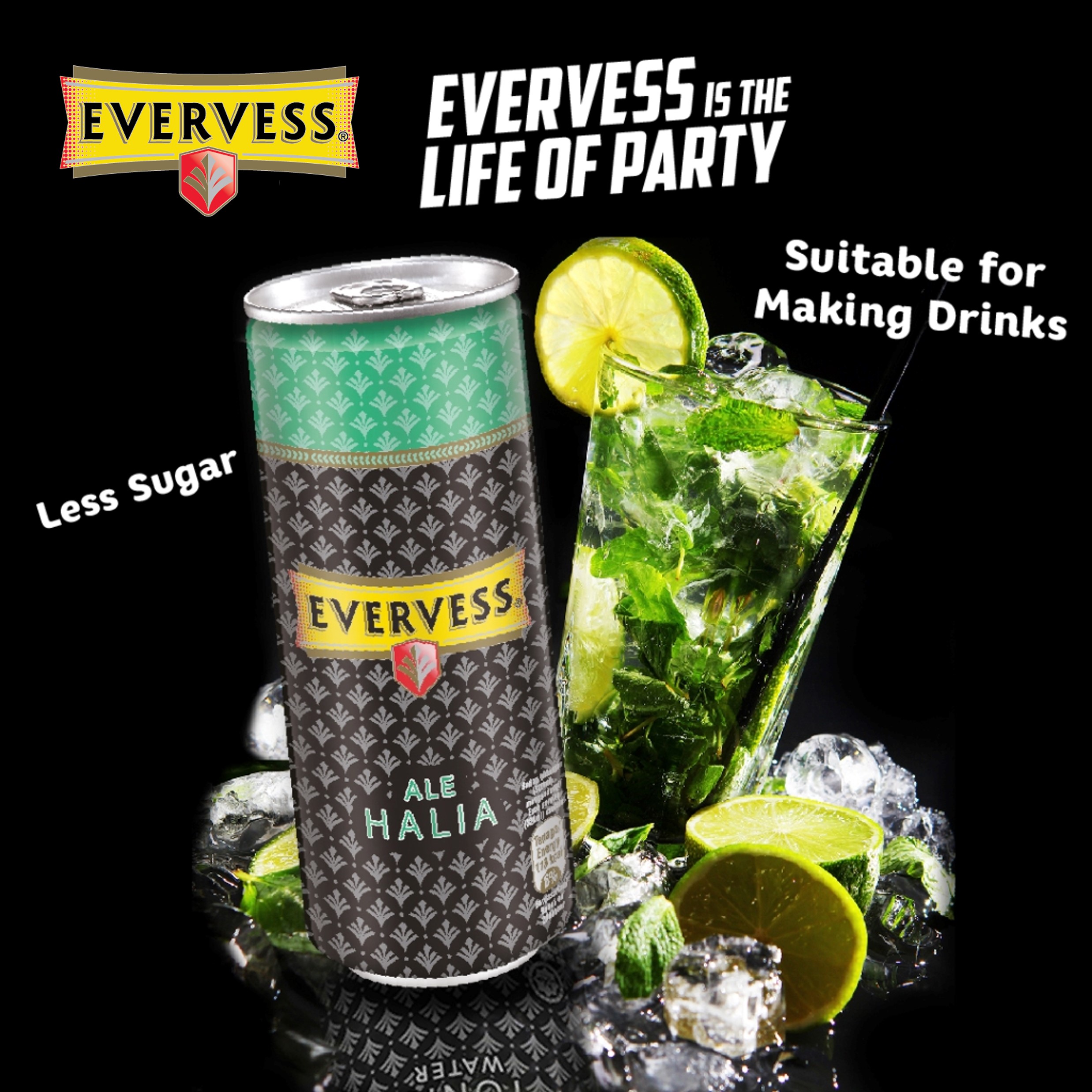 Evervess Club Soda/Ginger Ale/Tonic Water 320ml x 4 cans cluster x 6 ...