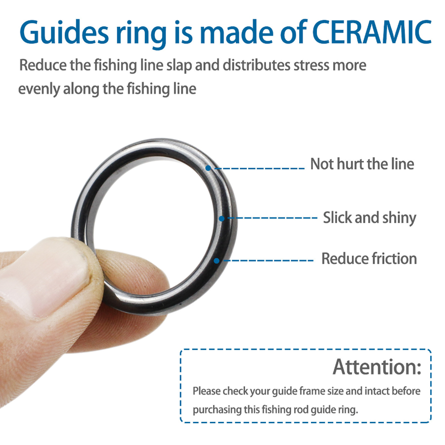 Fishing Rod Guides Ring【3#—30#】Wear Resistant Ceramic Ring, Rod Repair ...