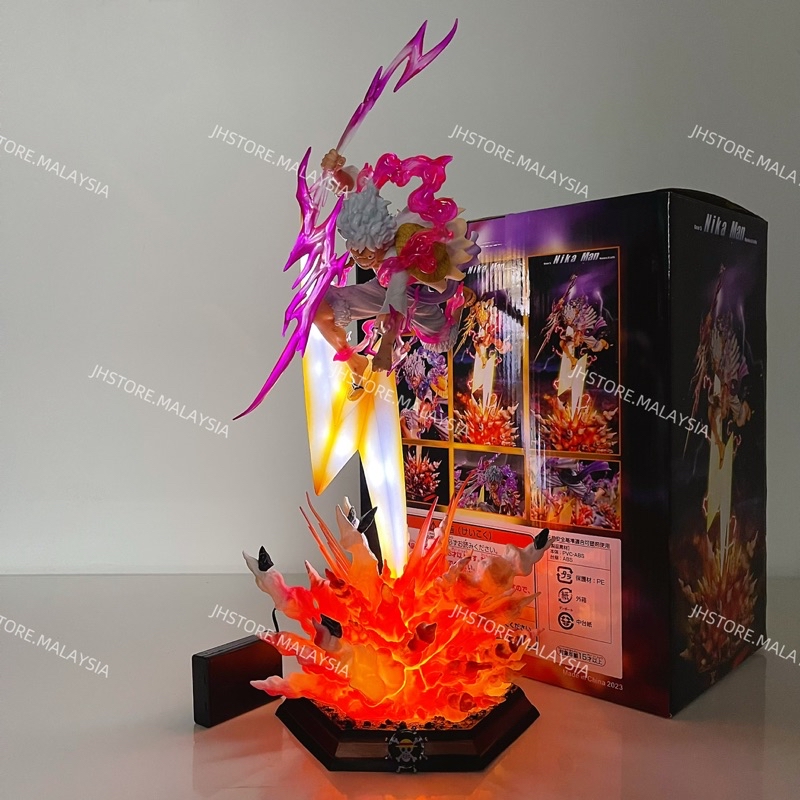 One Piece Nika Monkey D. Luffy Gear 5 Sun God Lightning LED Action ...