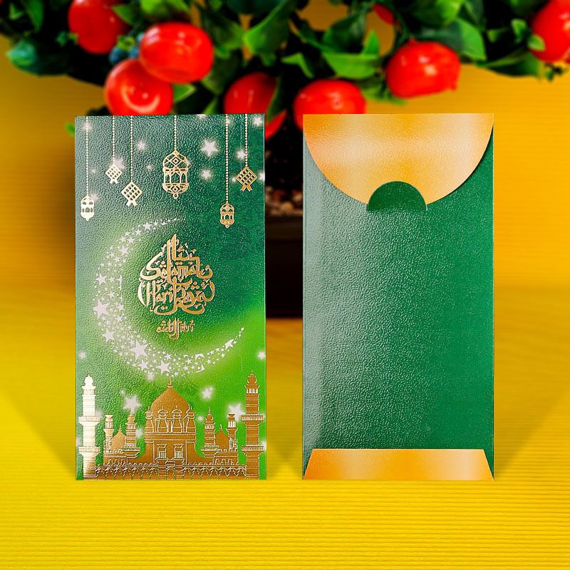 6 psc Gold wording Shining duit raya Sampul/ Premium quality tebal Duit ...