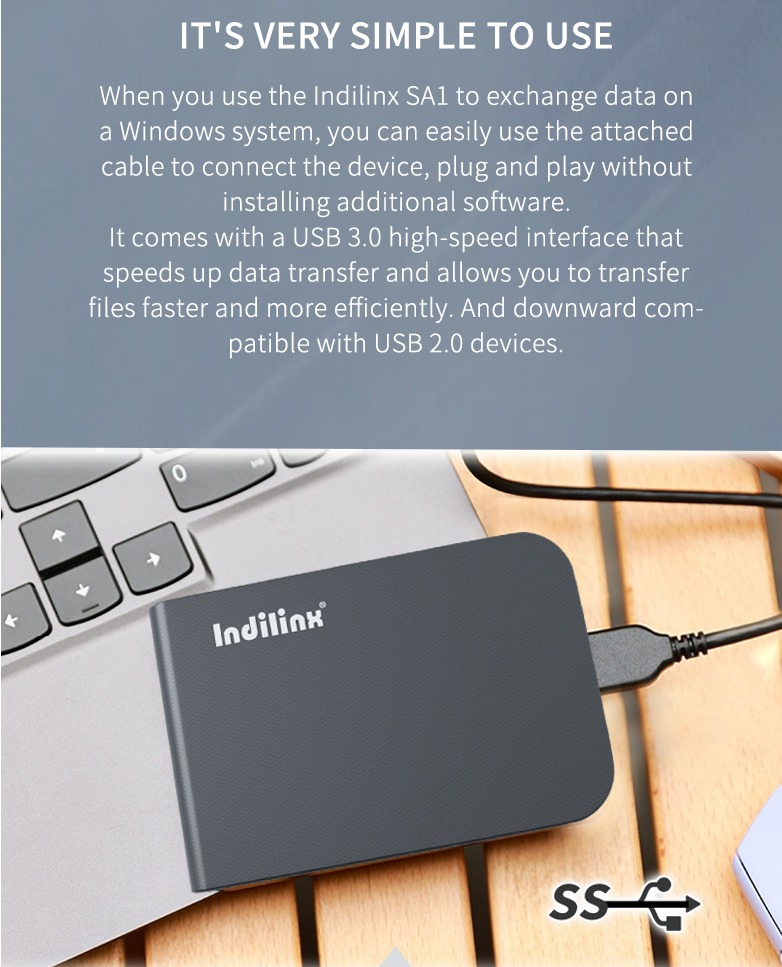 INDILINX SA1 2TB 1TB / 512GB / 256GB / 128GB Portable External SSD ...