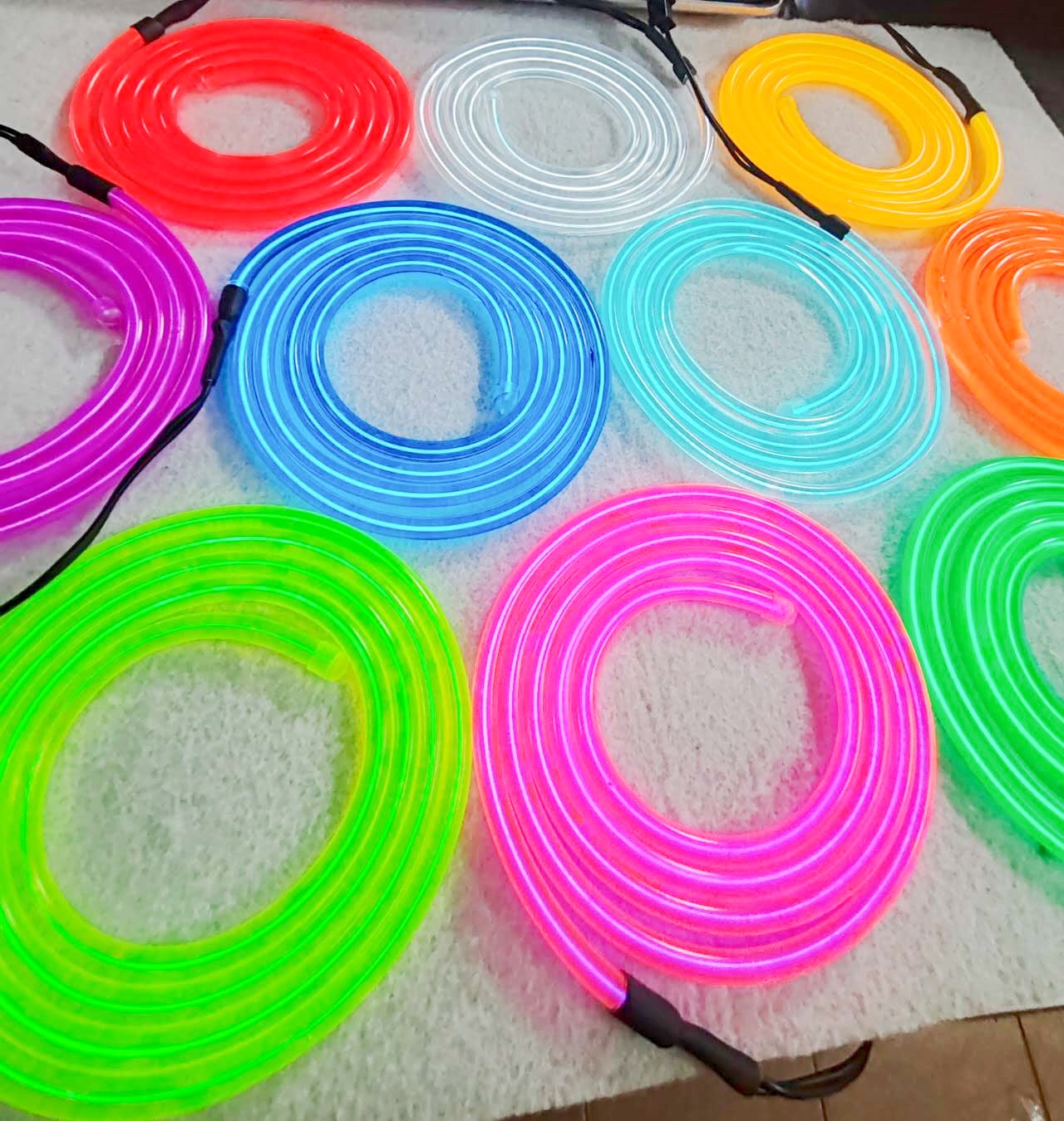 5mm EL Wire Neon Light Strip With Controller 1 Meter LED Light Battery