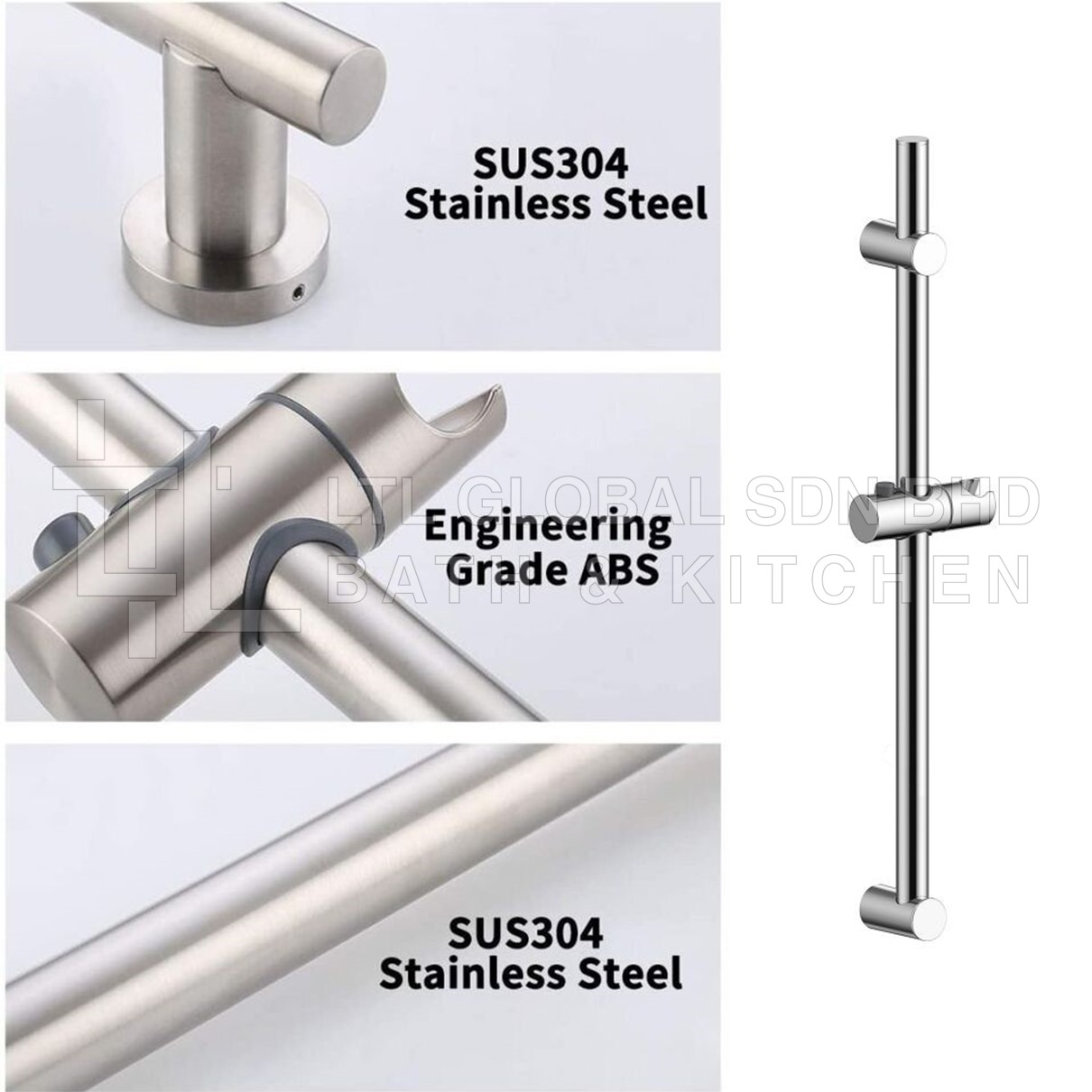 CORRO Bathroom Hand Shower Pole Hand Shower Kit Adjustable Rail Head ...