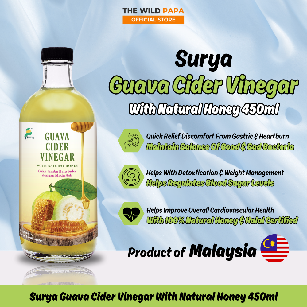 Surya Apple Cider Vinegar With Natural Honey Halal Certified 450ml Cuka
