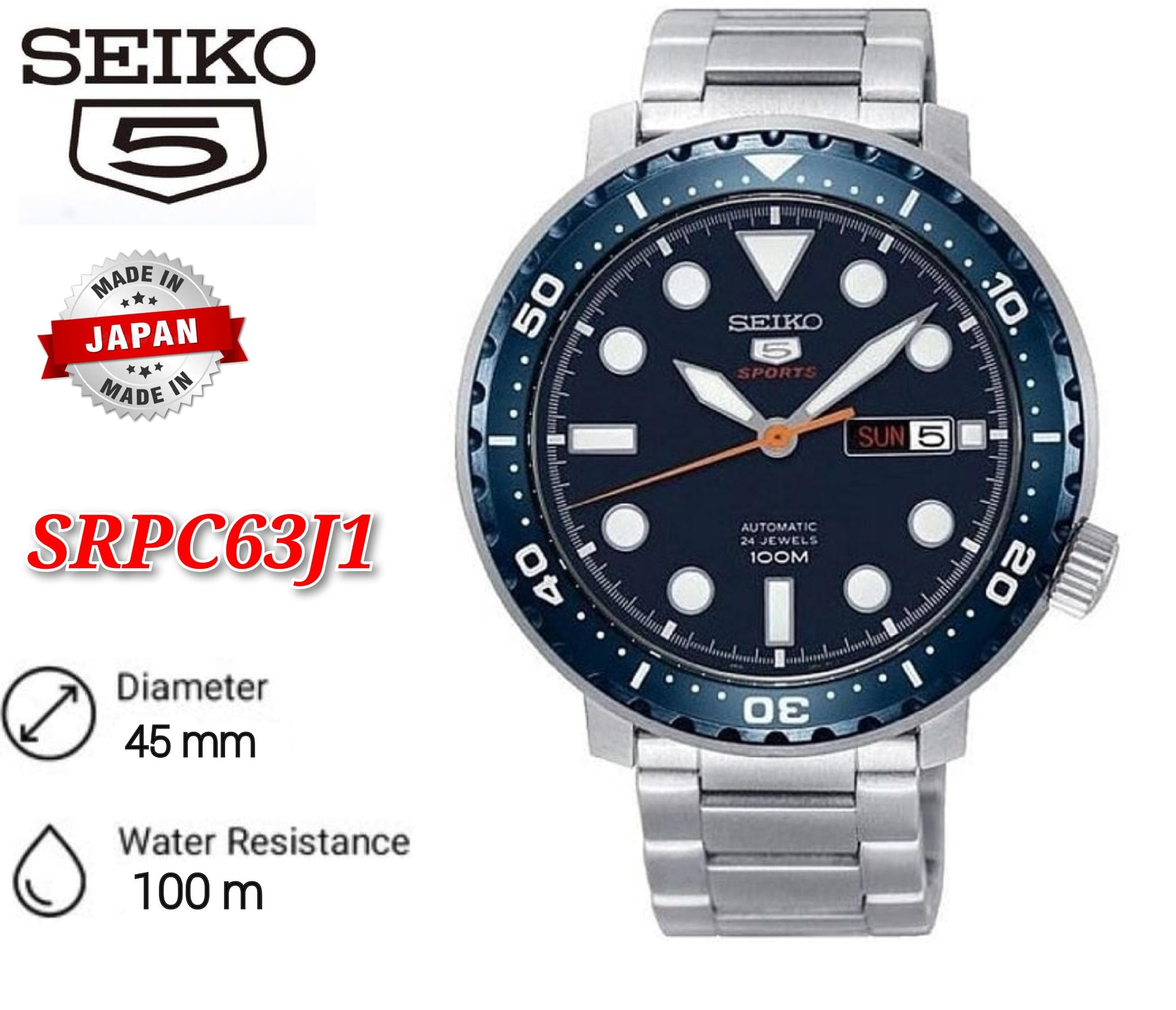 Seiko 5 Made in Japan Sports Bottle Cap Automatic SRPC63J1 Men s Watch Shopee Malaysia
