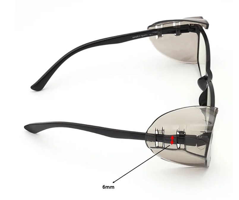 Clear L/Brown Universal Flexible Side Shields Safety Glasses Goggles ...