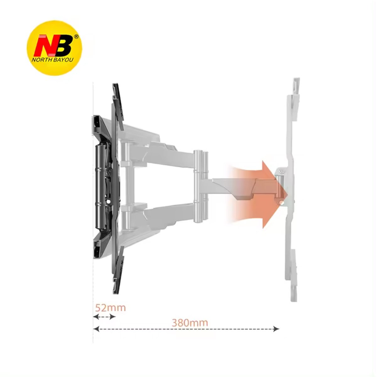 NB North Bayou E200 Cantilever TV Wall Mount Support 45" to 75" TV, Max