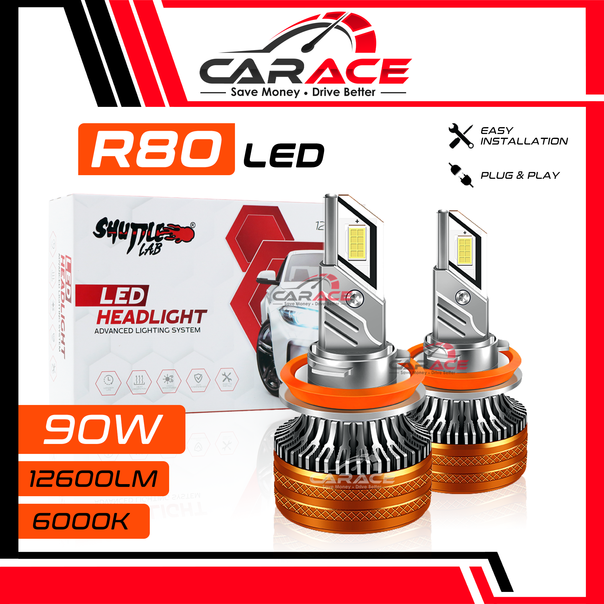 SHUTTLE LAB LED Perodua Myvi 2005-2017 Icon Lagi Best H4 H11 9005/HB3 ...