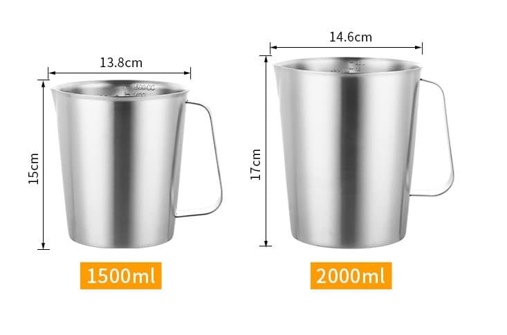 Stainless Steel Measuring Jug Volume Cup Pitcher Milk Frothing Coffee ...
