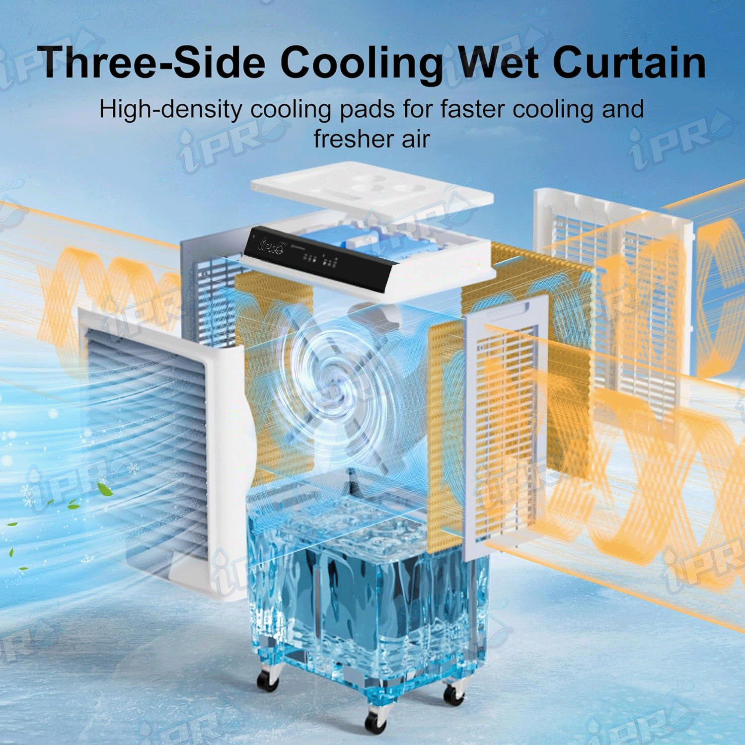 𝐈𝐏𝐑𝐎 Touchscreen Portable Air Cooler 40L / 60L Home Cooling Fan Aircond