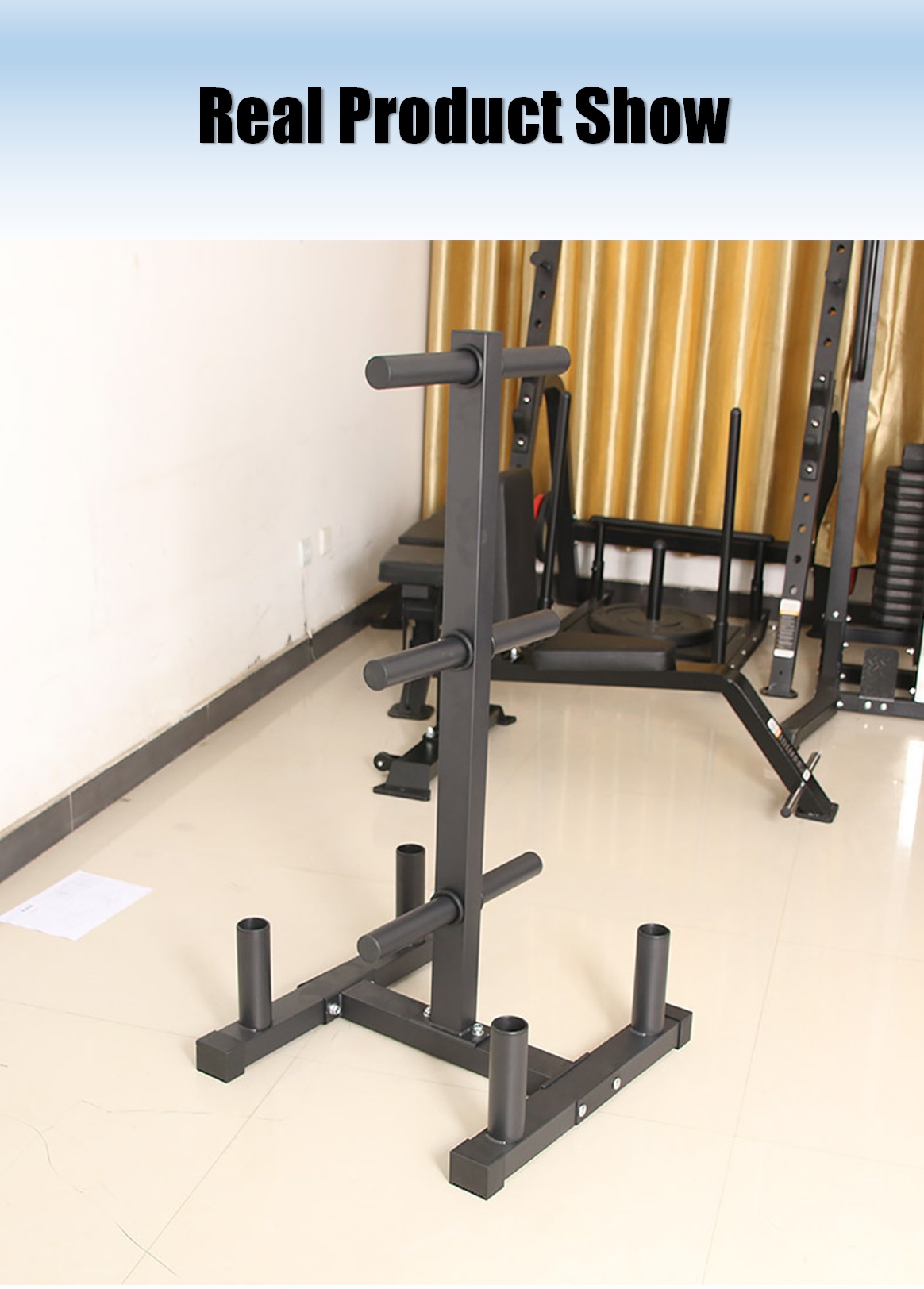 Olympic Weight Plate & Barbell Storage Rack Tree Design Load Capacity ...