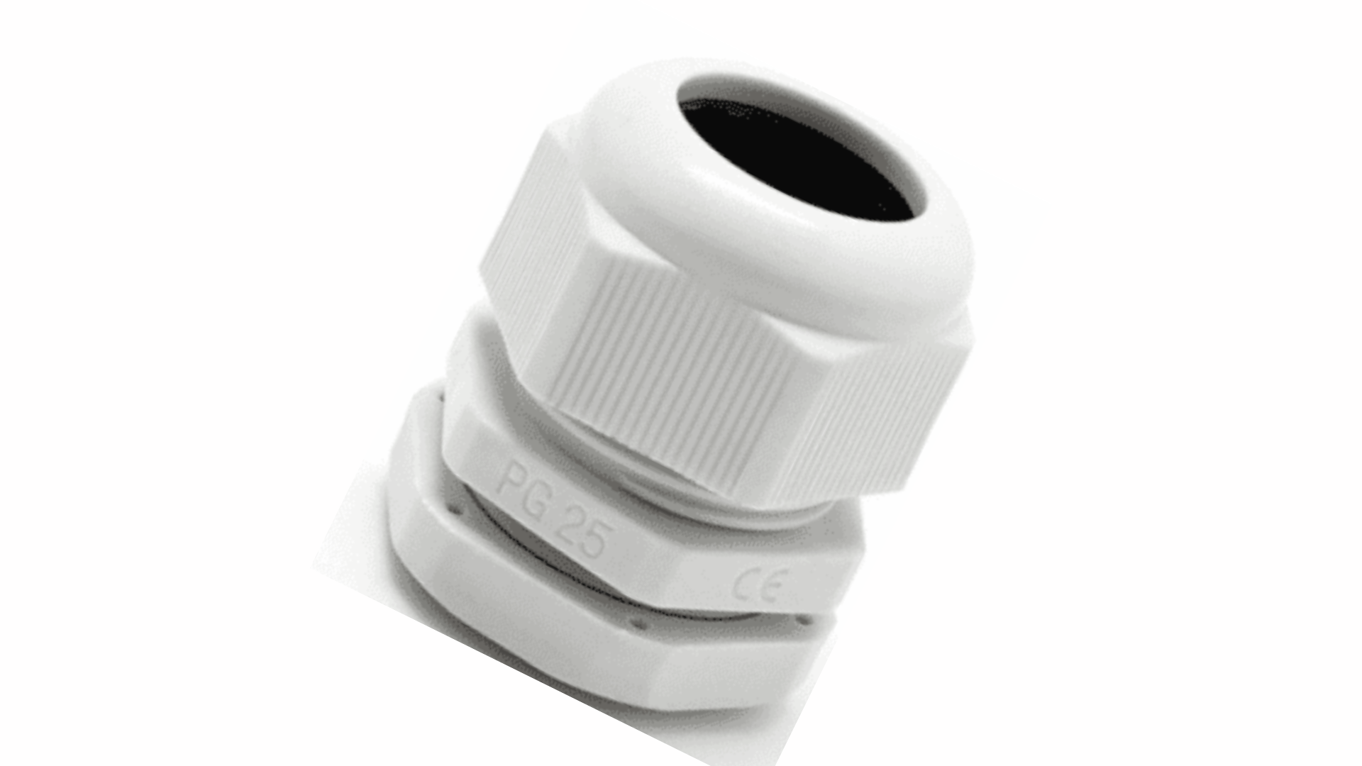 Outdoor IP68 Weatherproof PVC PG25 Nylon Cable Gland Socket Joint White ...