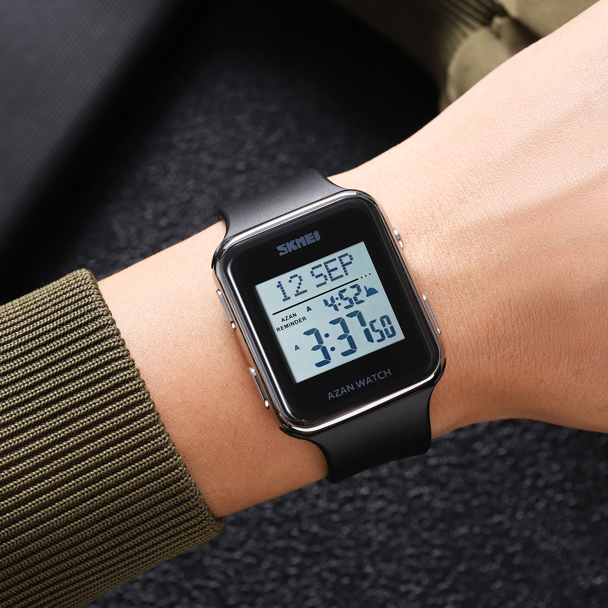 SKMEI 2211 Jam Kiblat dan Watku Solat Men's LED Light Language ...