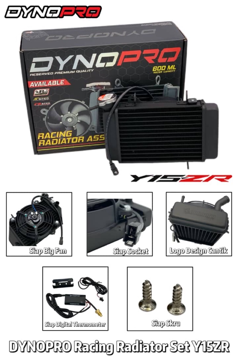 Racing radiator set 600ML (Dynopro) yamaha y15 y15ZR lc135 135lc lc 135 ...