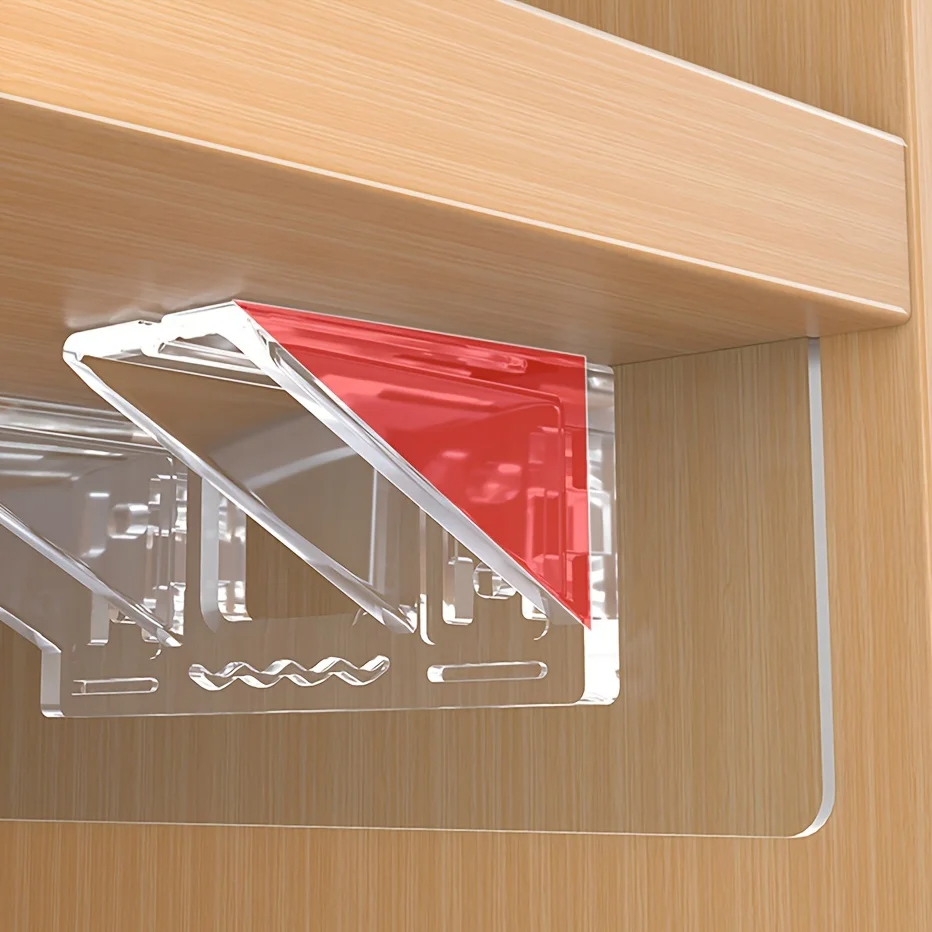 Cabinet Holder Hook Acrylic Shelf Support Self Adhesive Cabinet Shelf ...