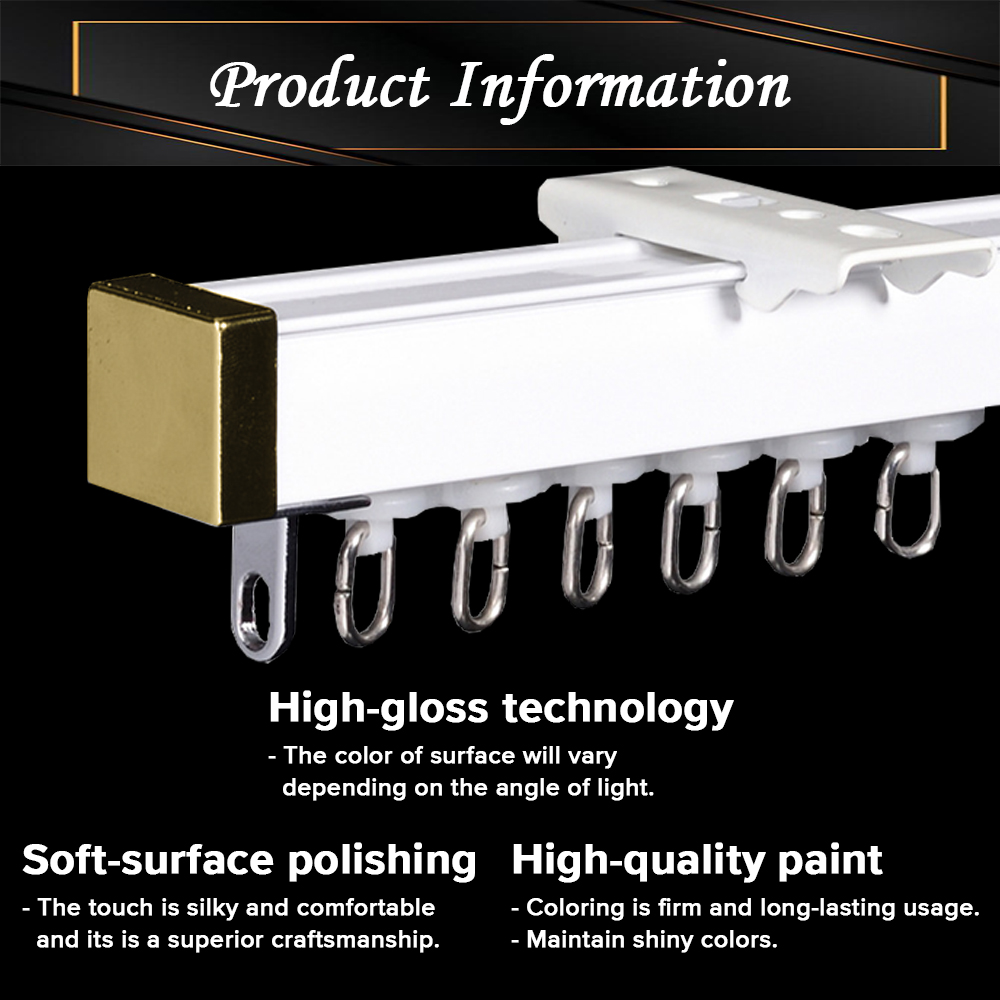 [FULL SET] Innohut Aluminium Window Curtain Rail Single Rail And Double ...