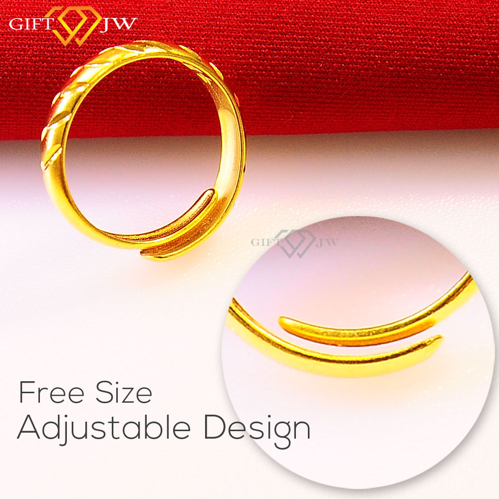 JW Korean Style Adjustable 24k Gold Plated Rings (Adjustable Size 9-16 ...