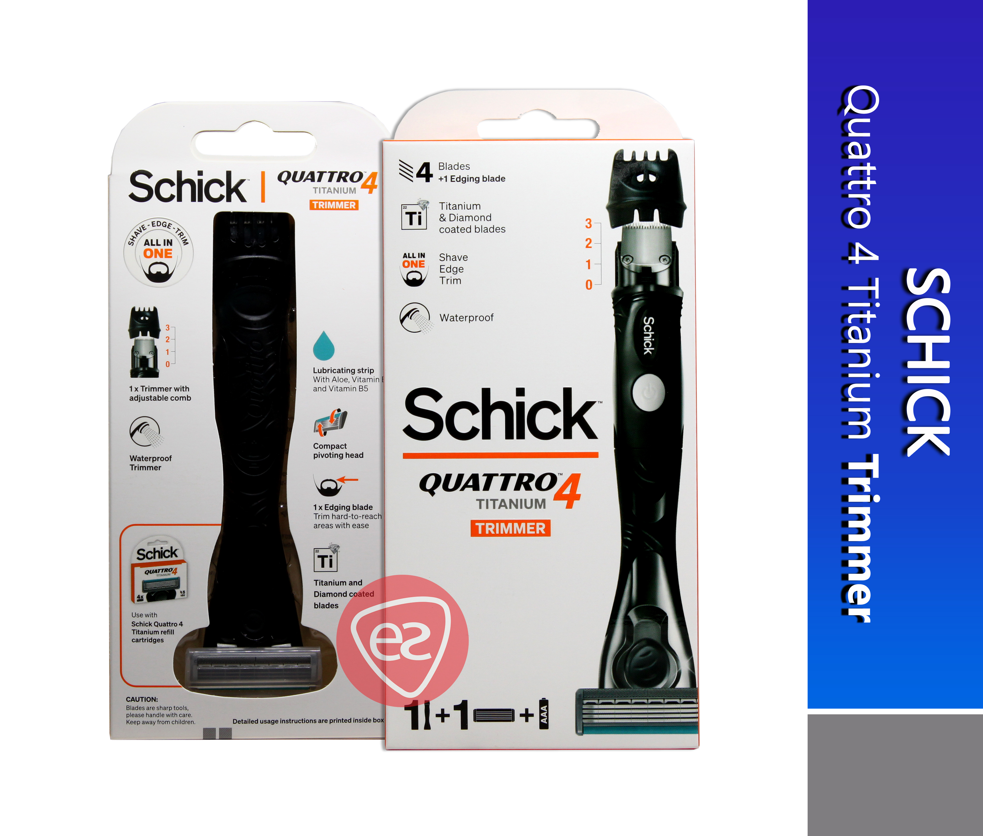Schick Quattro 4 Titanium ( Quattro 4 Titanium Trimmer Freestyle Kit ...