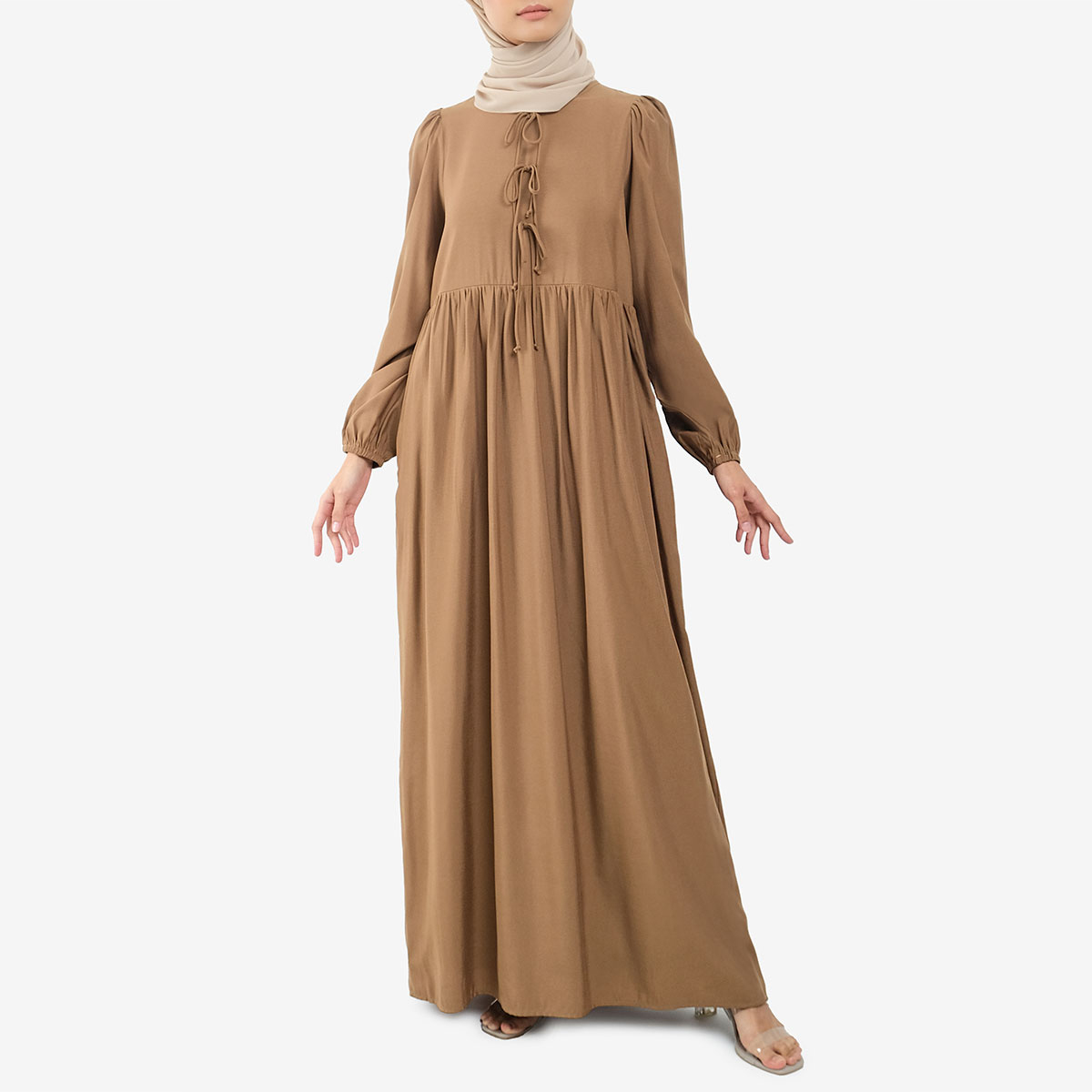 Poplook Yonah Gathered Waist Dress Shopee Malaysia