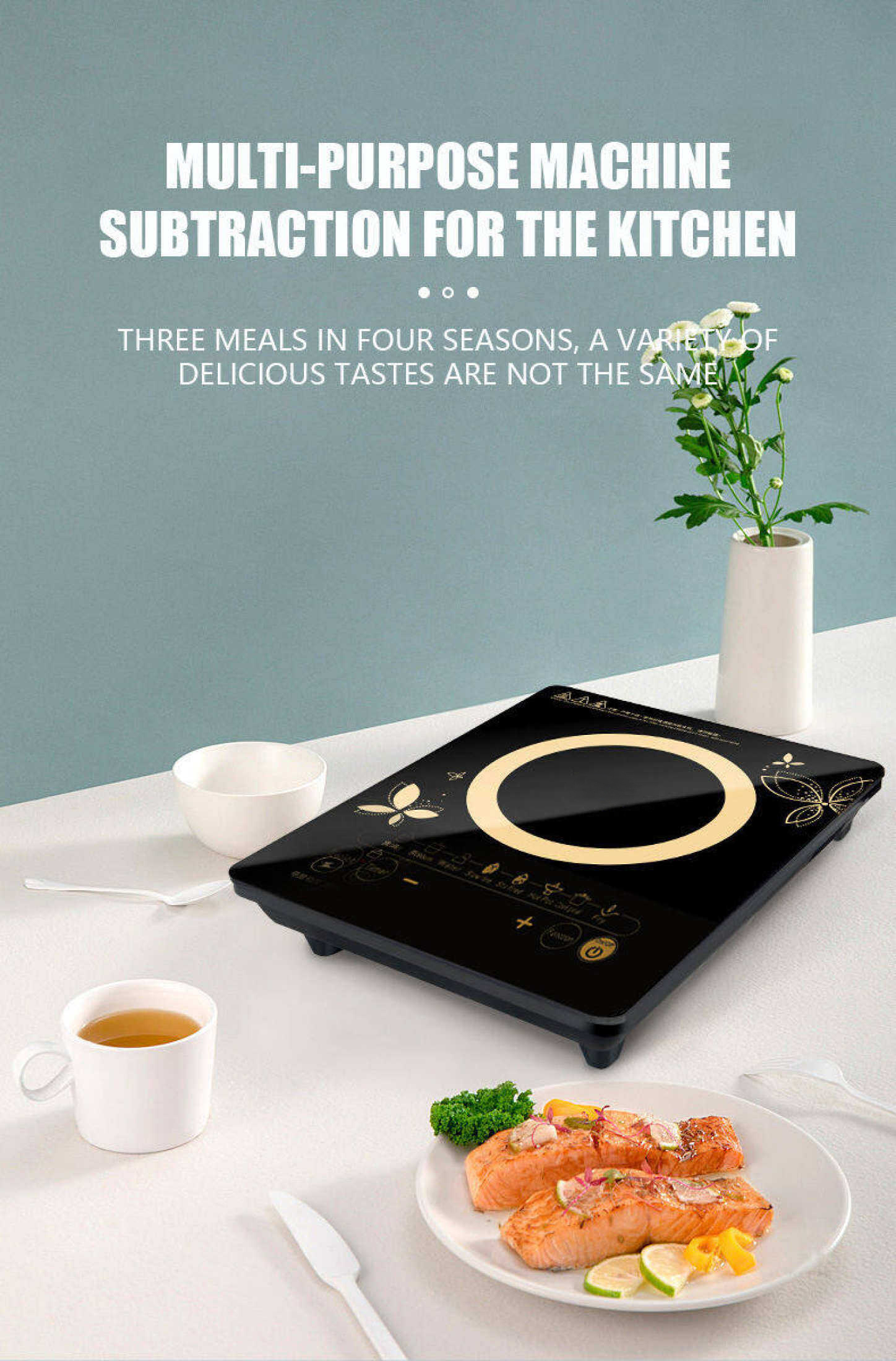 Induction Cooker 2200W 3 pin plug Waterproof Ultra Slim Electric Cooker ...